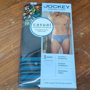 Jockey Everyday Casual Cotton Stretch Bikini 3-Pack -- Size Large  (36"-38")